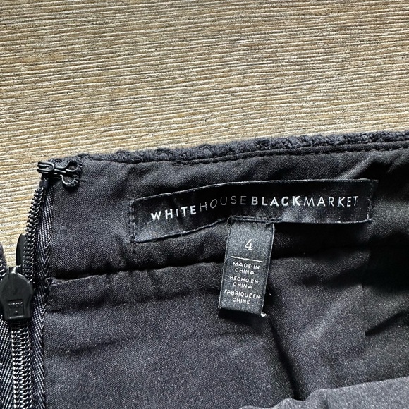 White House Black Market Textured Black Mini Skirt - Picture 3 of 10